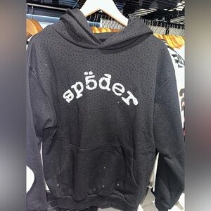 Spider Brand Black Rhinestone Hoodie